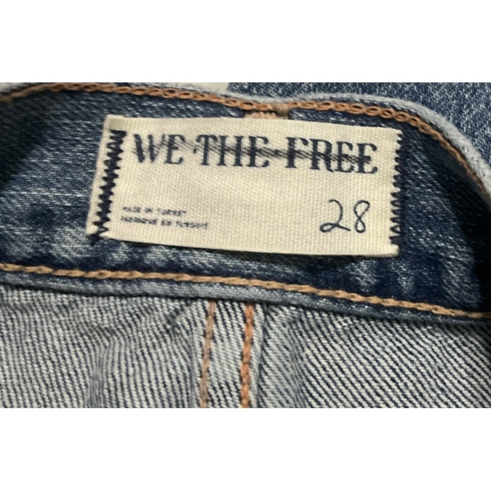 Free People We The Free Women's Size 28 Ripple Wide-Leg Pieced Cropped Jeans - Picture 3 of 16